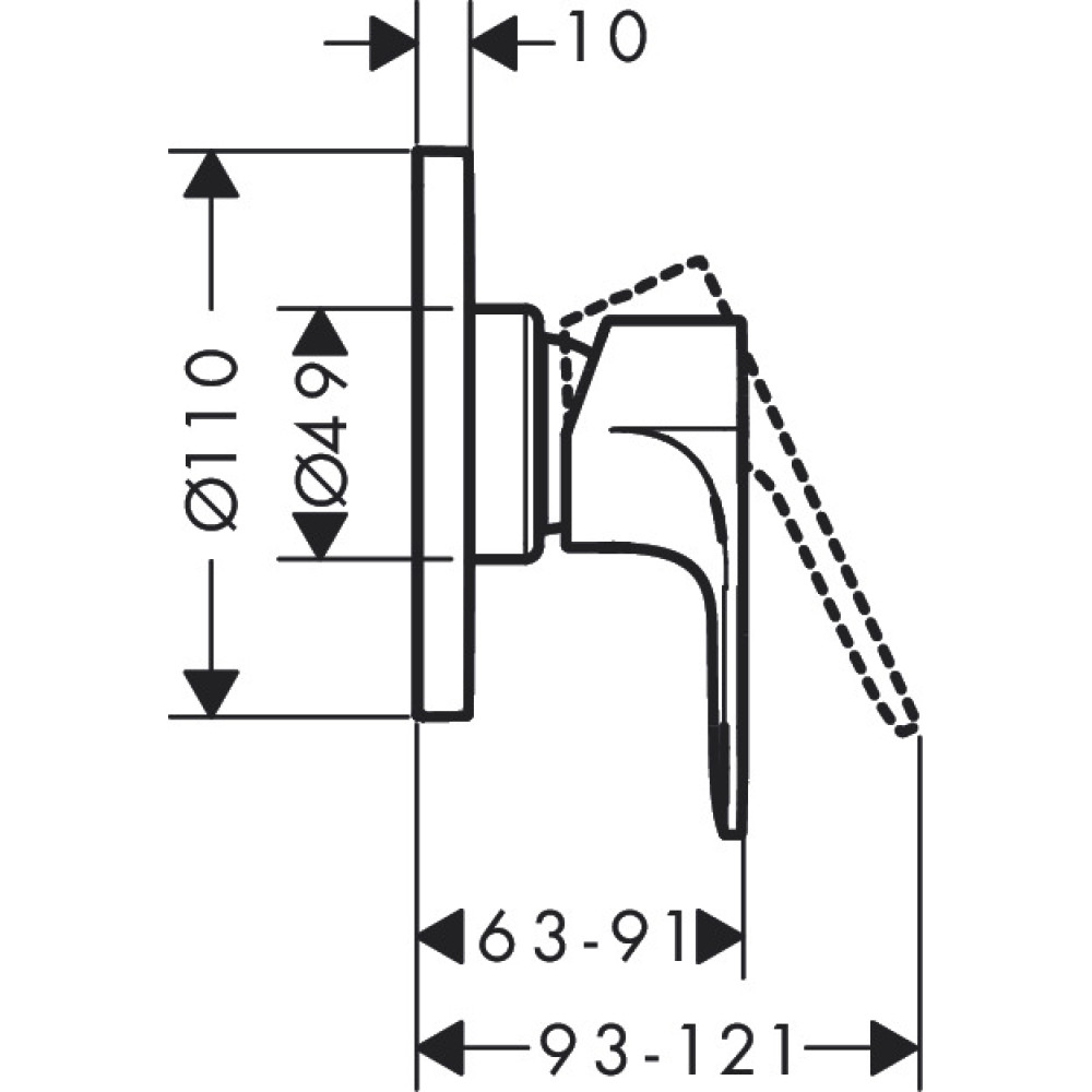 Змішувач для душа Hansgrohe Rebris S (72648670)