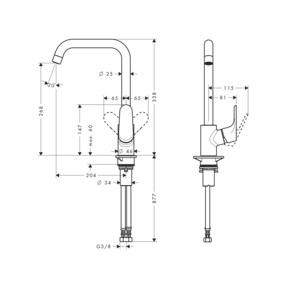 Змішувач для кухні Hansgrohe Focus M41 260 1jet (31820000)