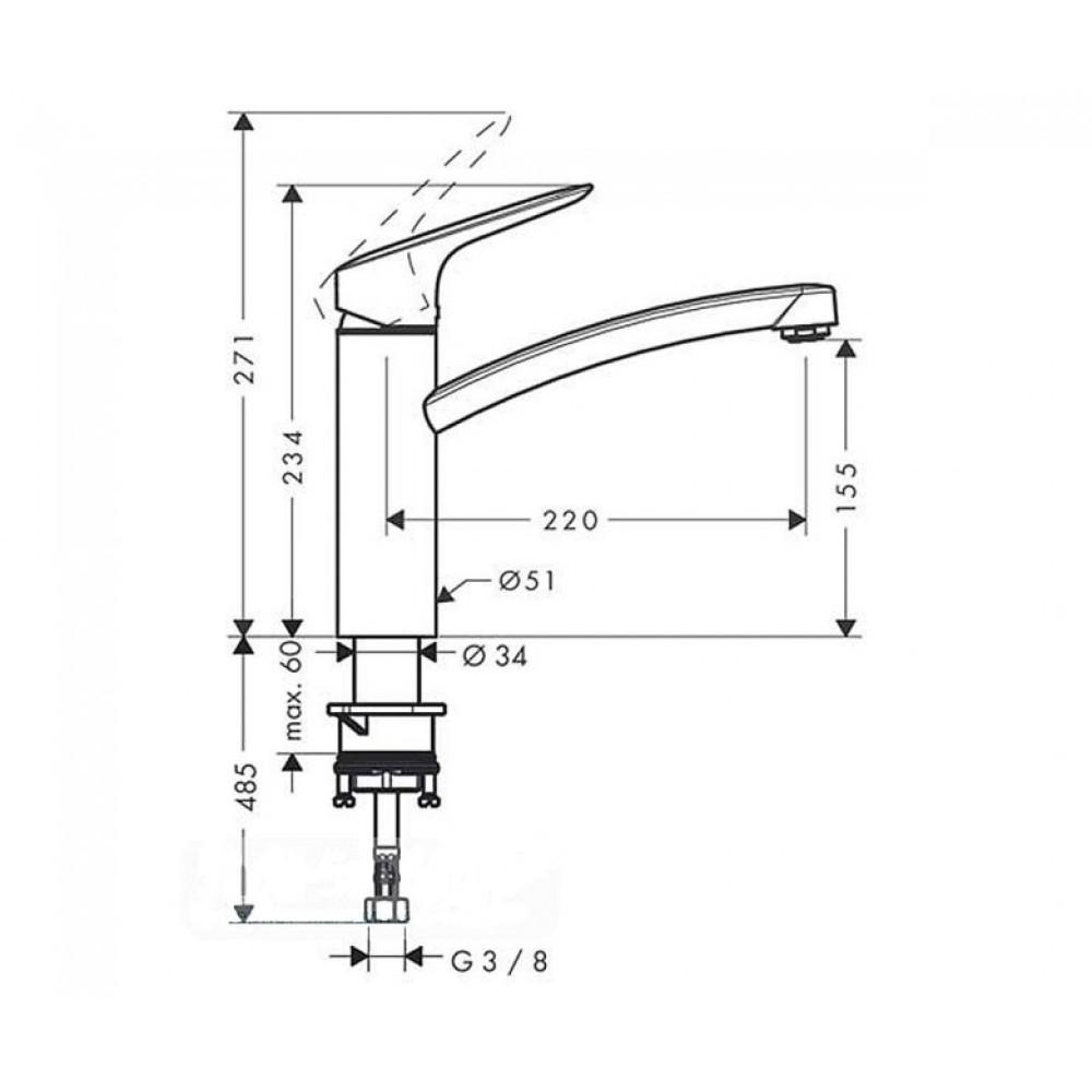 Змішувач для кухні Hansgrohe Logis (71832000)