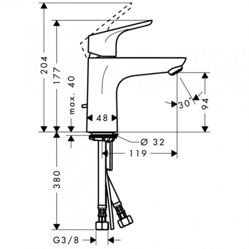 Змішувач для раковини Hansgrohe Focus 100 (31607000)