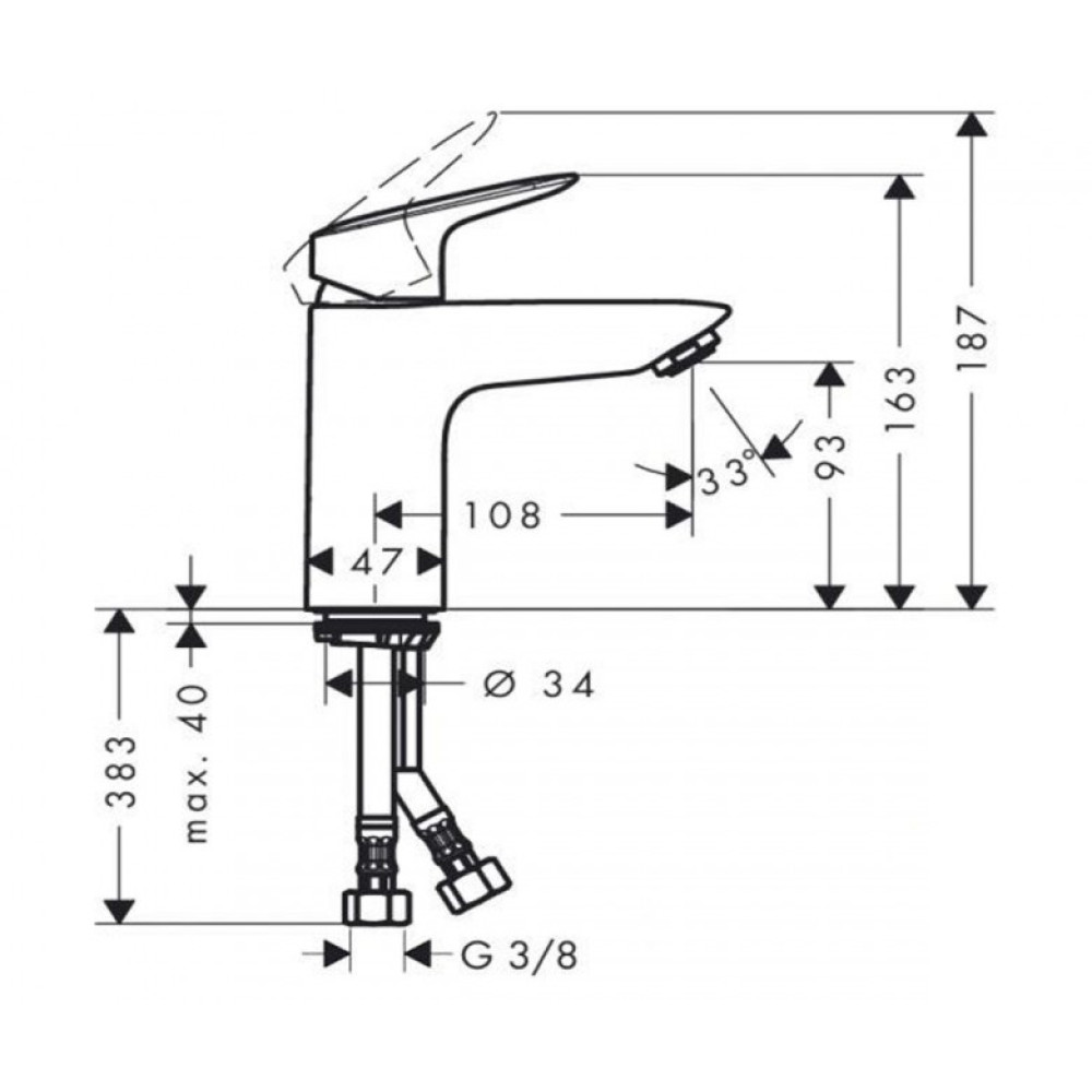 Змішувач для раковини Hansgrohe Logis 100 (71107000)