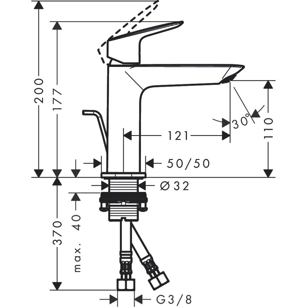 Змішувач для раковини Hansgrohe Logis 110 Fine (71251000)