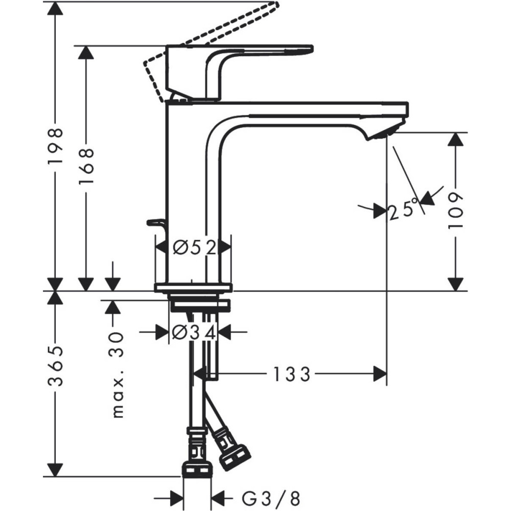 Змішувач для раковини Hansgrohe Rebris E 110 (72559000)