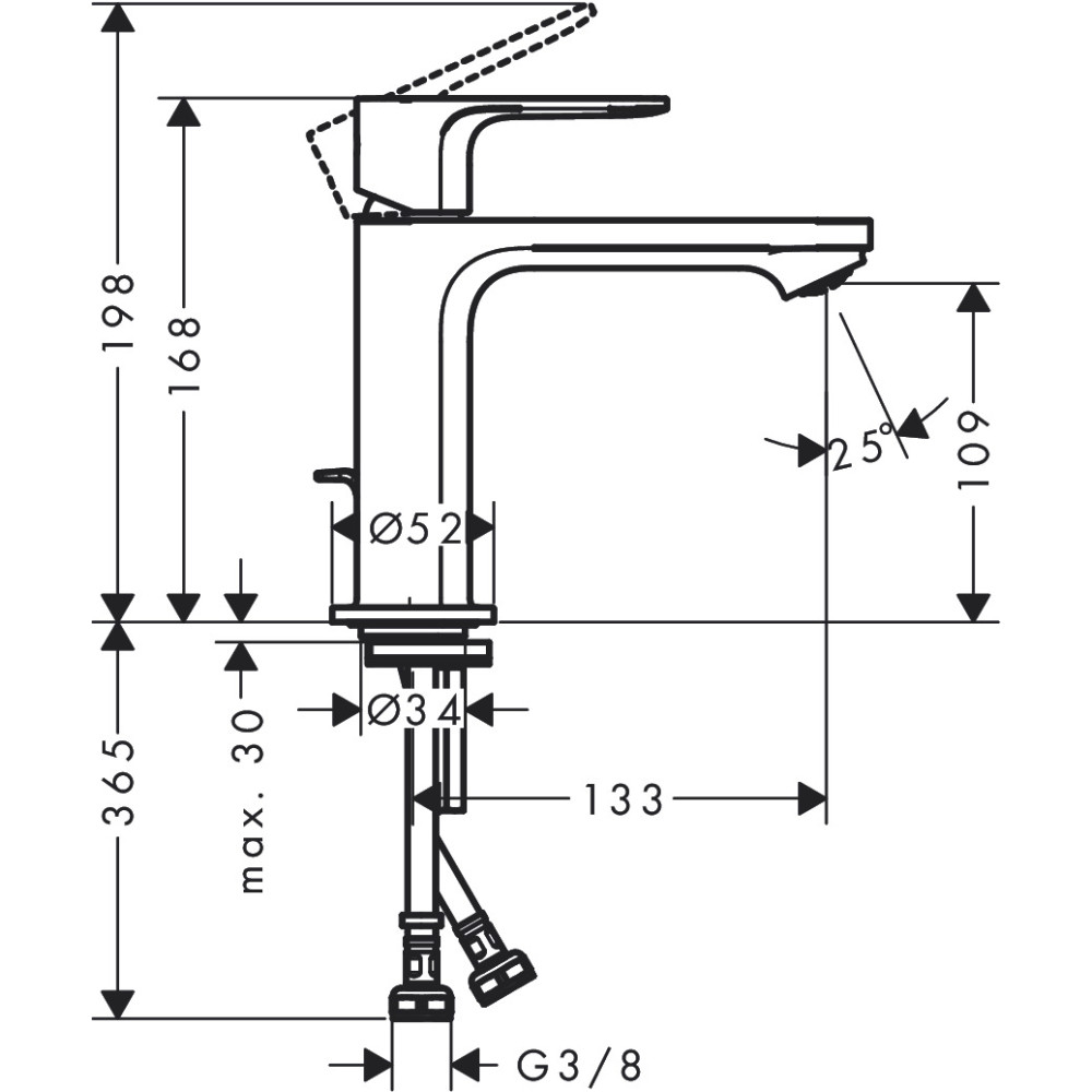 Змішувач для раковини Hansgrohe Rebris E 110 (72557000)