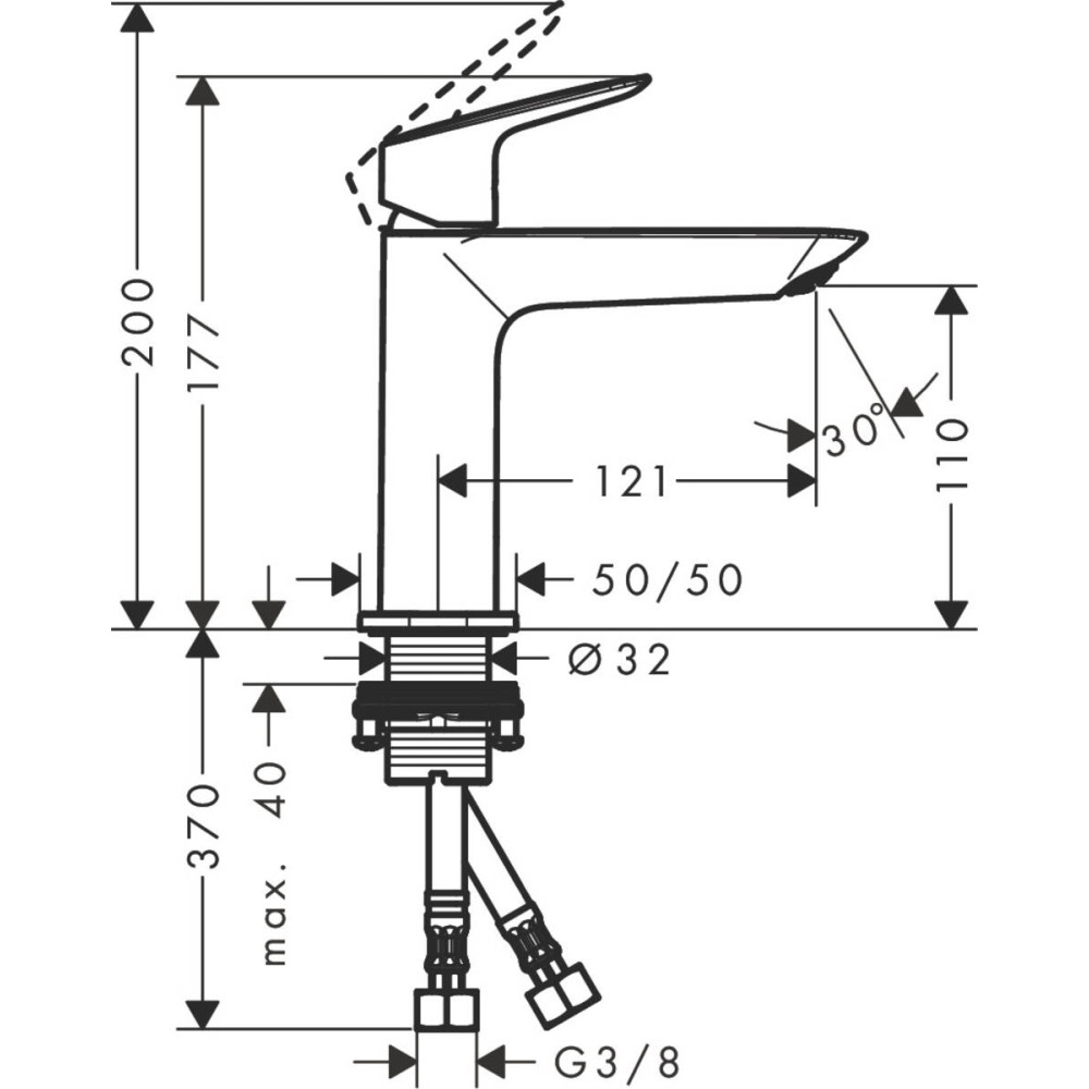 Змішувач для раковини Hansgrohe  Logis 110 (71252670)
