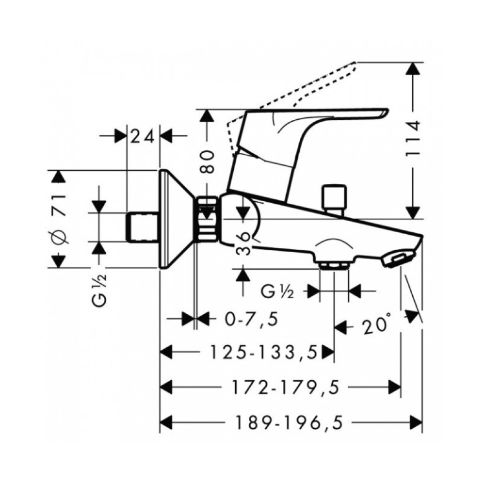 Змішувач для ванни Hansgrohe Focus E2 (31940000)