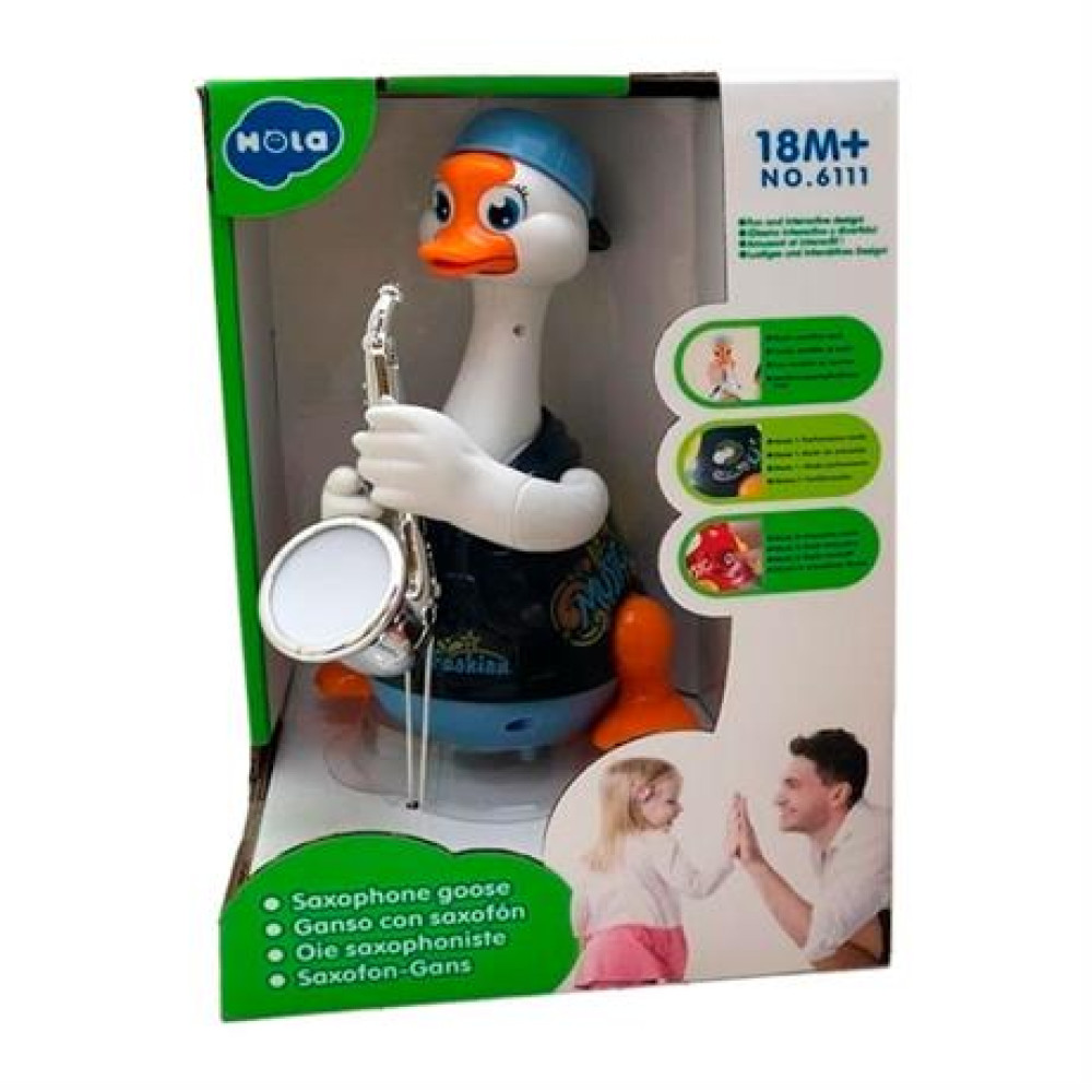 Інтерактивна музична іграшка Hola Toys Гусак-саксофоніст 6111-blue