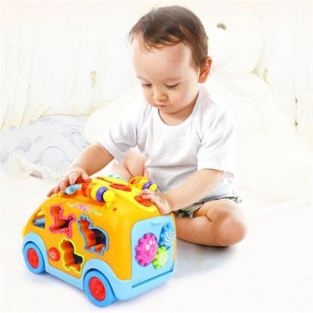 Музичний автобус-сортер Hola Toys зі звірятами