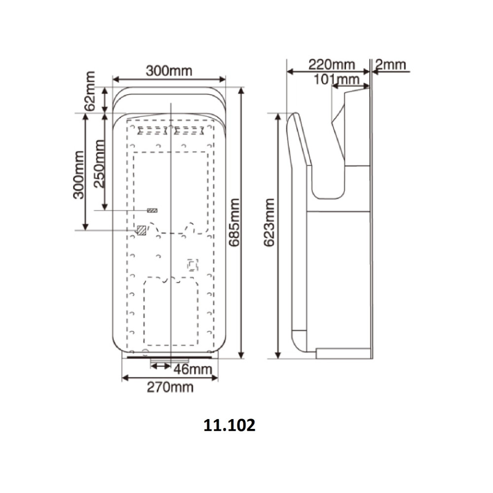 Сушилка для рук HOTEC 11.102 ABS Silver