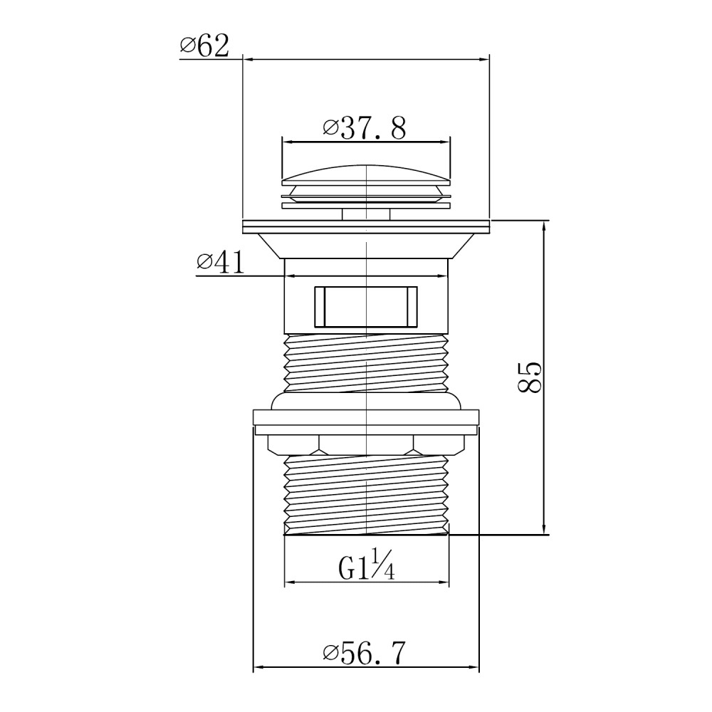 Донний клапан для раковини IMPRESE PP280 Stribro