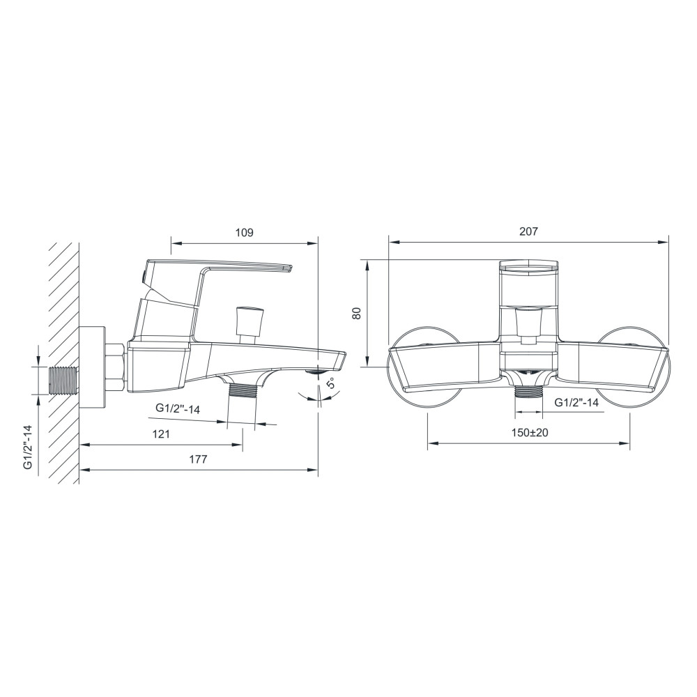 Смеситель для ванны IMPRESE Grafiky ZMK061901040