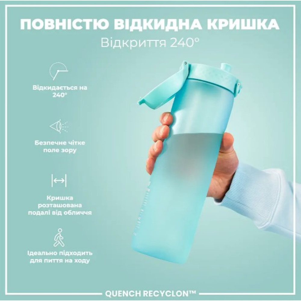 Бутылка для воды ION8 1000 мл BPA Free Times To Drink (ЭКО бутылка) Sonic Blue (I8RF1000PBMOT2)