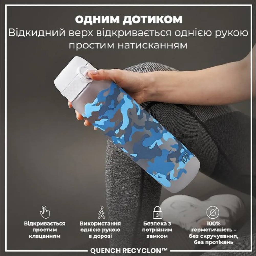 Пляшка для води ION8 1000 мл BPA Free Times To Drink (ЕКО пляшка) Camo (I8RF1000PICAMO)