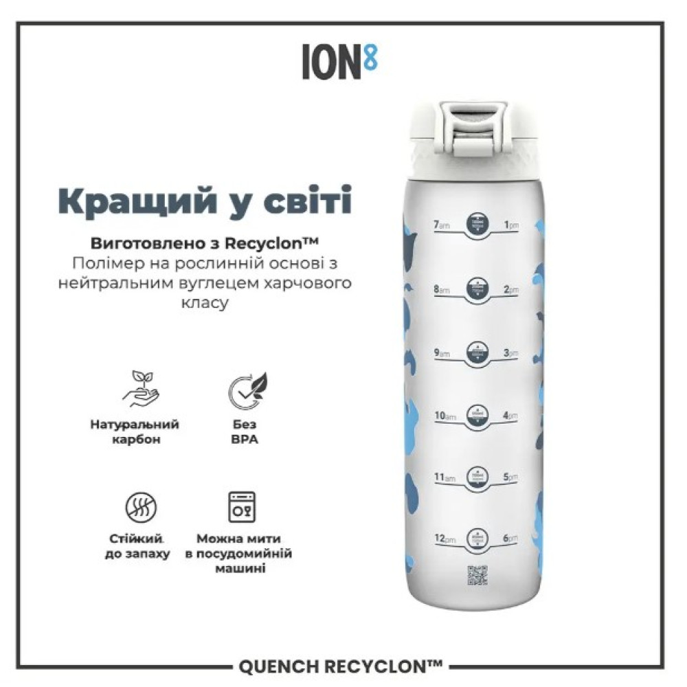 Пляшка для води ION8 1000 мл BPA Free Times To Drink (ЕКО пляшка) Camo (I8RF1000PICAMO)