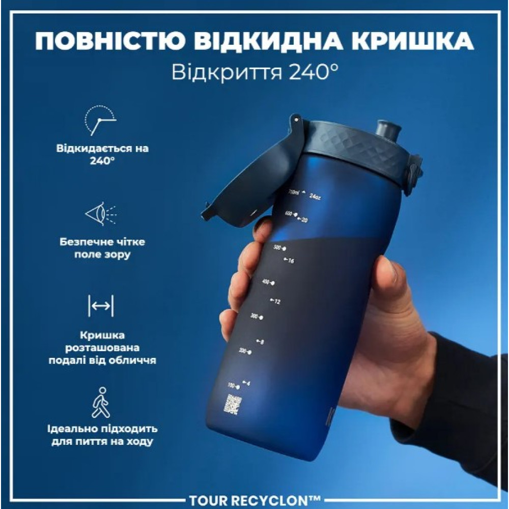 Бутылка для воды ION8 750 мл (ЭКО бутылка) BPA Free Navy (I8RF750NAV)