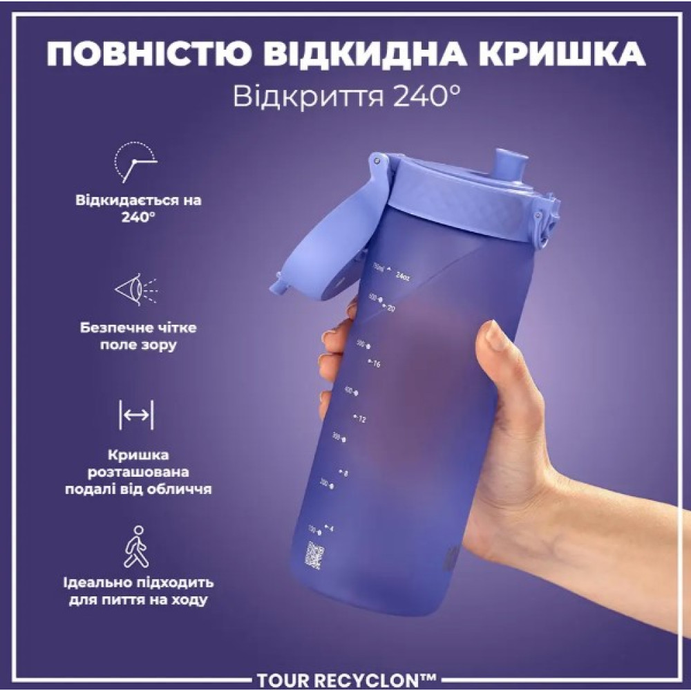 Бутылка для воды ION8 750 мл (ЭКО бутылка) BPA Free Light Purple (I8RF750PERI)