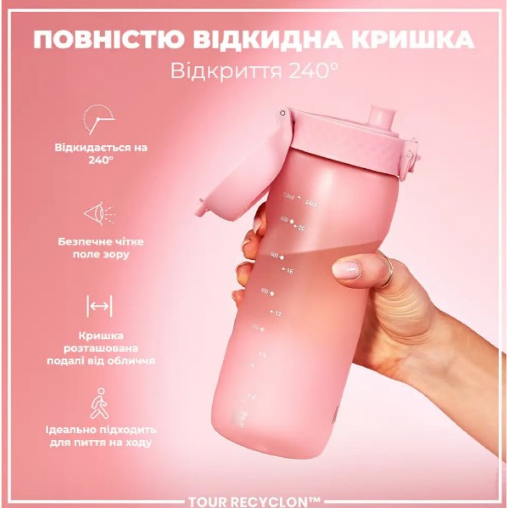 Бутылка для воды ION8 750 мл (ЭКО бутылка) BPA Free Rose Quartz (I8RF750ROS)