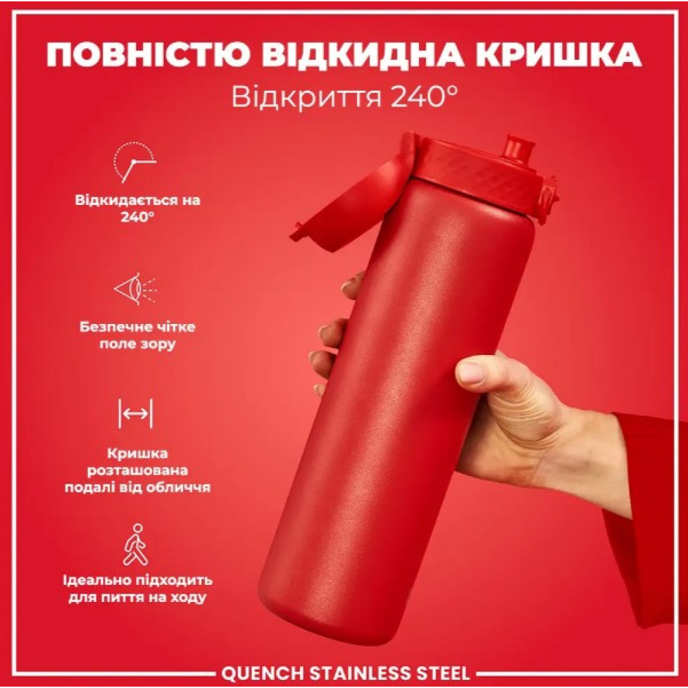 Бутылка для воды металлическая ION8 1200 мл Stainless Steel Red (I8SS1000RED)