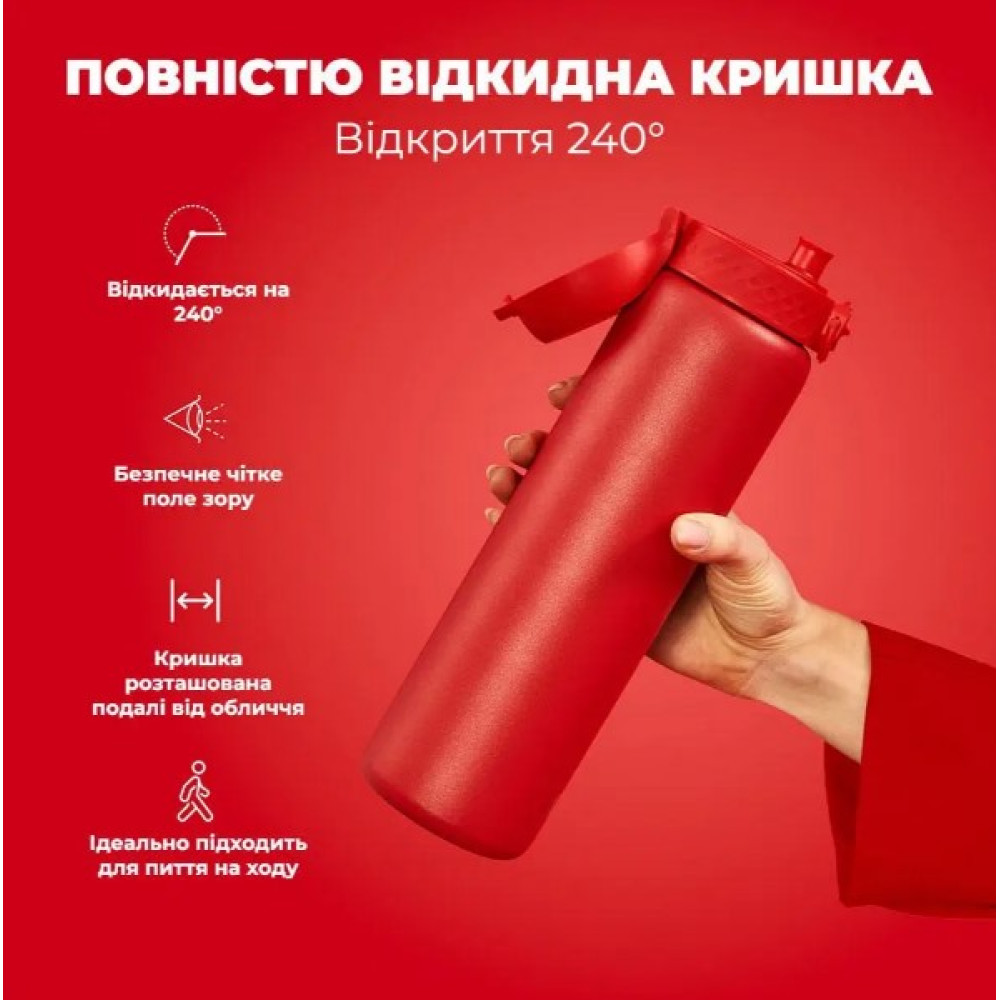 Пляшка для води металева вакуумна ION8 920 мл Vacuum Insulated Red (I8TS1000Red)