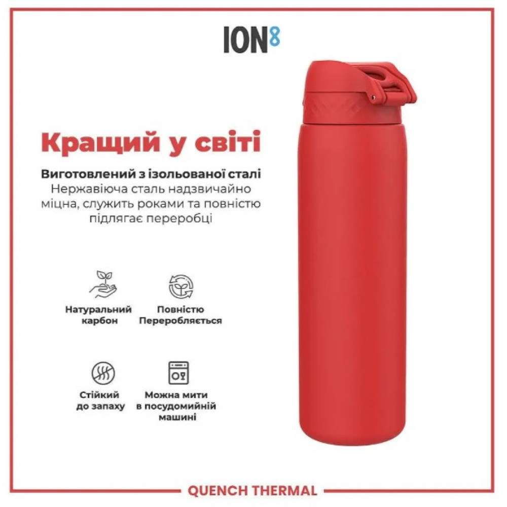 Пляшка для води металева вакуумна ION8 920 мл Vacuum Insulated Red (I8TS1000Red)