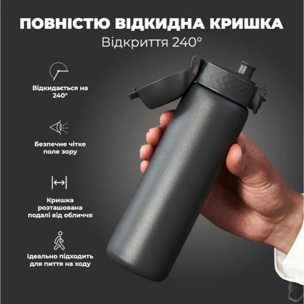 Бутылка для воды металлическая вакуумная ION8 500 мл Vacuum Insulated Grey (I8TS500GRY)