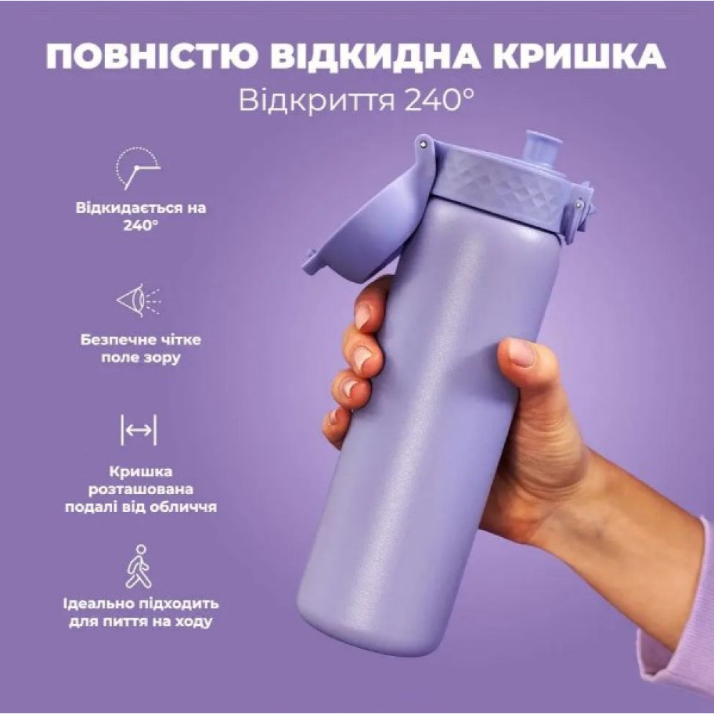 Бутылка для воды металлическая вакуумная IION8 500 мл Vacuum Insulated Light Purple (I8TS500PERI)