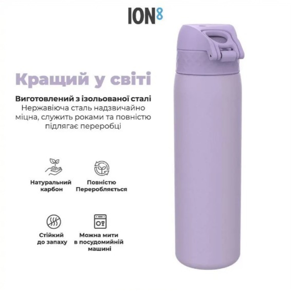 Бутылка для воды металлическая вакуумная IION8 500 мл Vacuum Insulated Light Purple (I8TS500PERI)