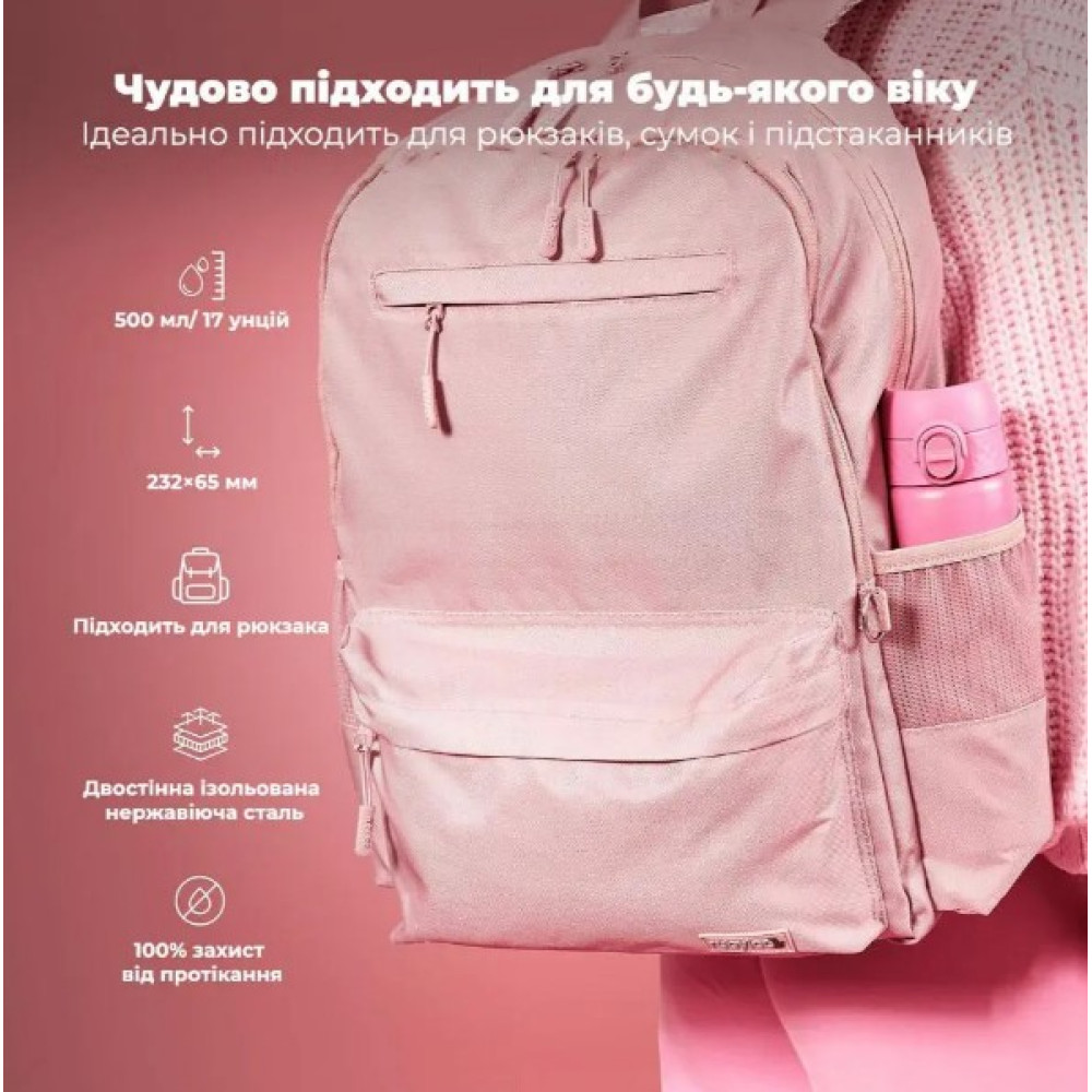 Бутылка для воды металлическая вакуумная ION8 500 мл Vacuum Insulated Rose Bloom (I8TS500ROSEB)