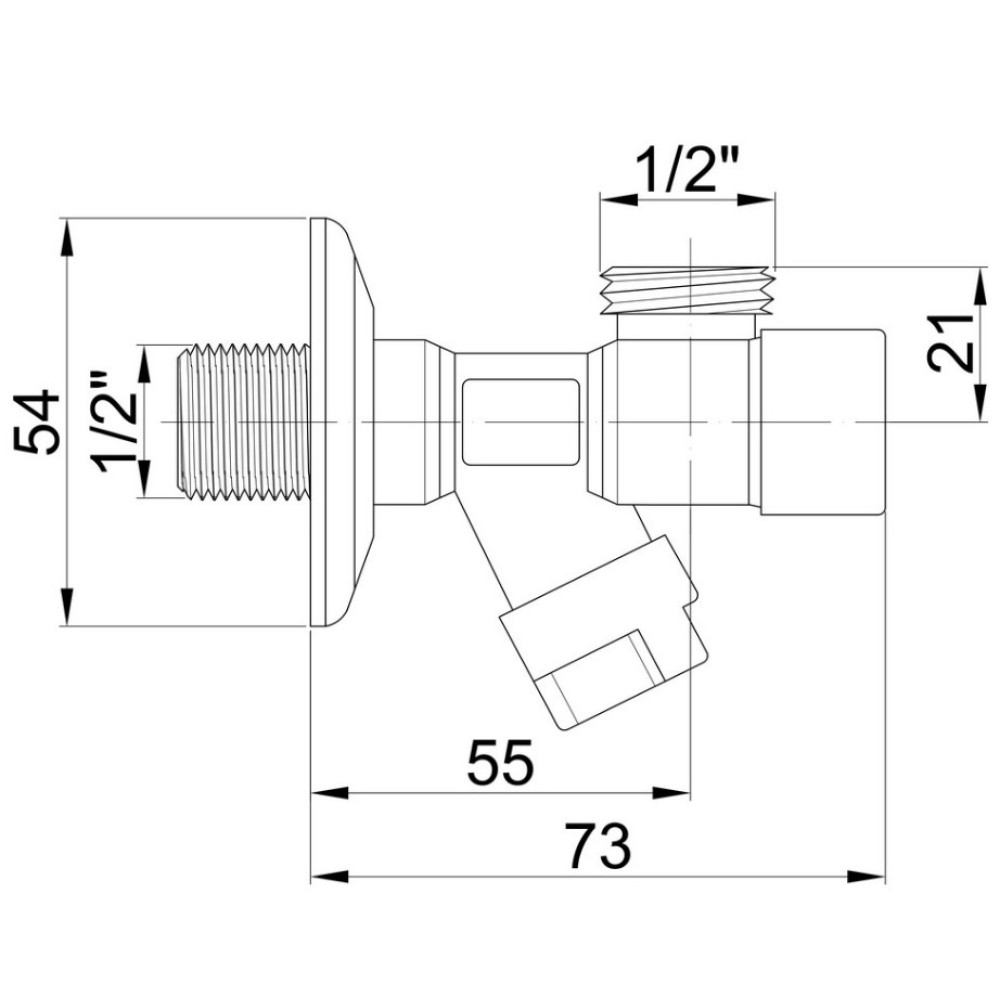 Кран приборный буксовый Icma 1/2" угловой №518 (90518AD07)