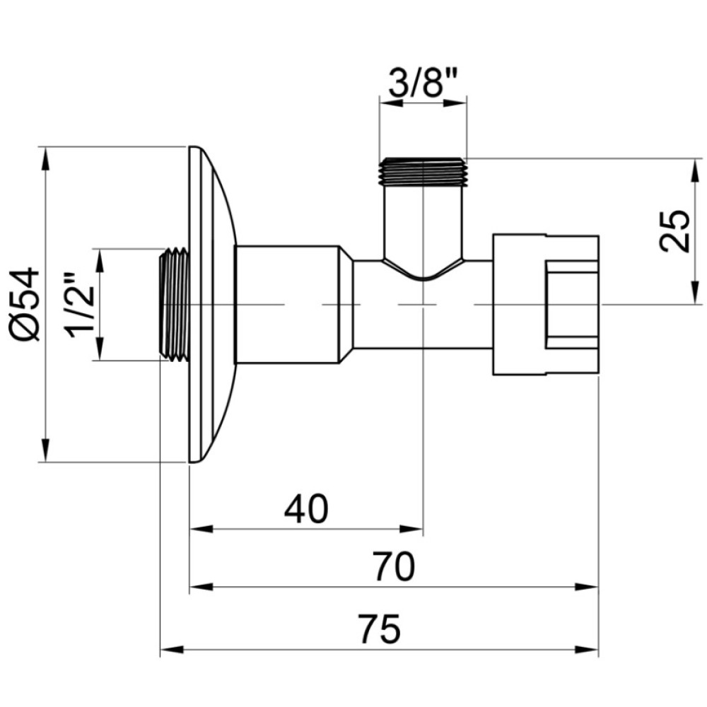 Кран приборный буксовый Icma 1/2"х3/8" угловой №519 (90519AC07)
