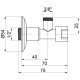 Кран приборный буксовый Icma 1/2"х3/8" угловой №519 (90519AC07)