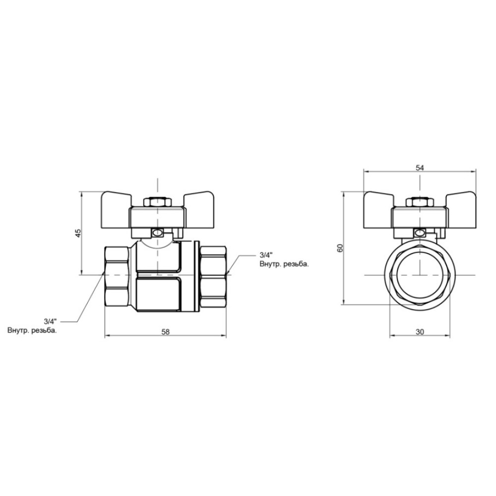 Кран шаровой Icma 3/4" прямой №349 (87349AE11)