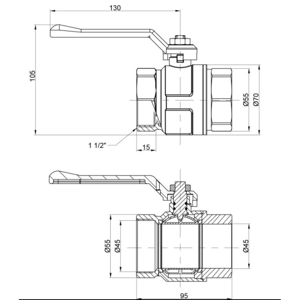 Кран кульовий Icma 1" 1/2 прямий №350 (87350AH11)