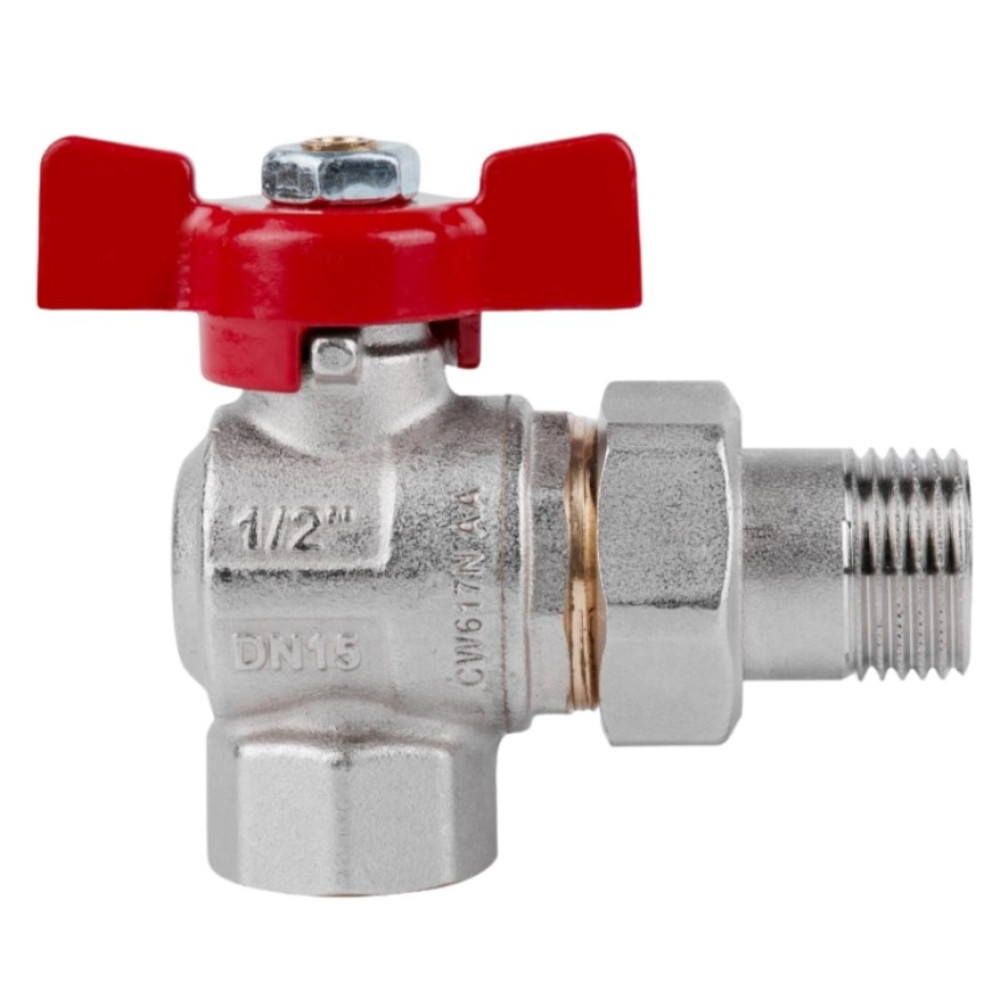 Кран кульовий Icma FAR. ROSSA 1/2" кутовий №361 (87361AD11)