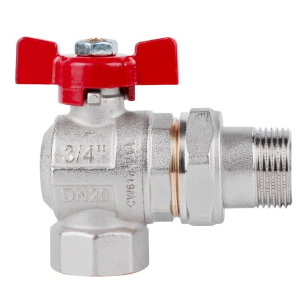Кран кульовий Icma FAR. ROSSA 3/4" кутовий №361 (87361AE11)