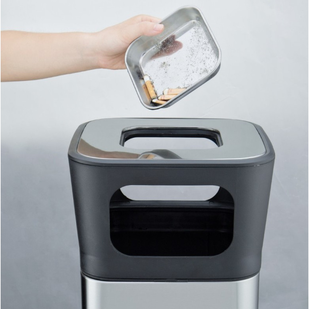 Урна з попільничкою JAH 25 л квадратна Металик (6331)