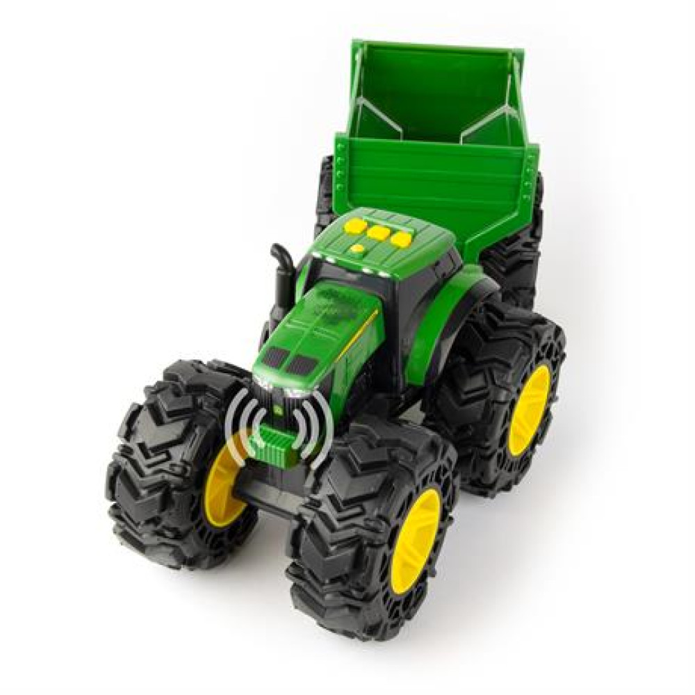 Іграшковий трактор John Deere Kids Monster Treads з причепом та великими колесами