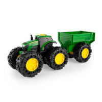Іграшковий трактор John Deere Kids Monster Treads з причепом та великими колесами