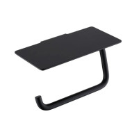 Держатель для туалетной бумаги с полкой Koer AS-0112-05 черный (KR6174)