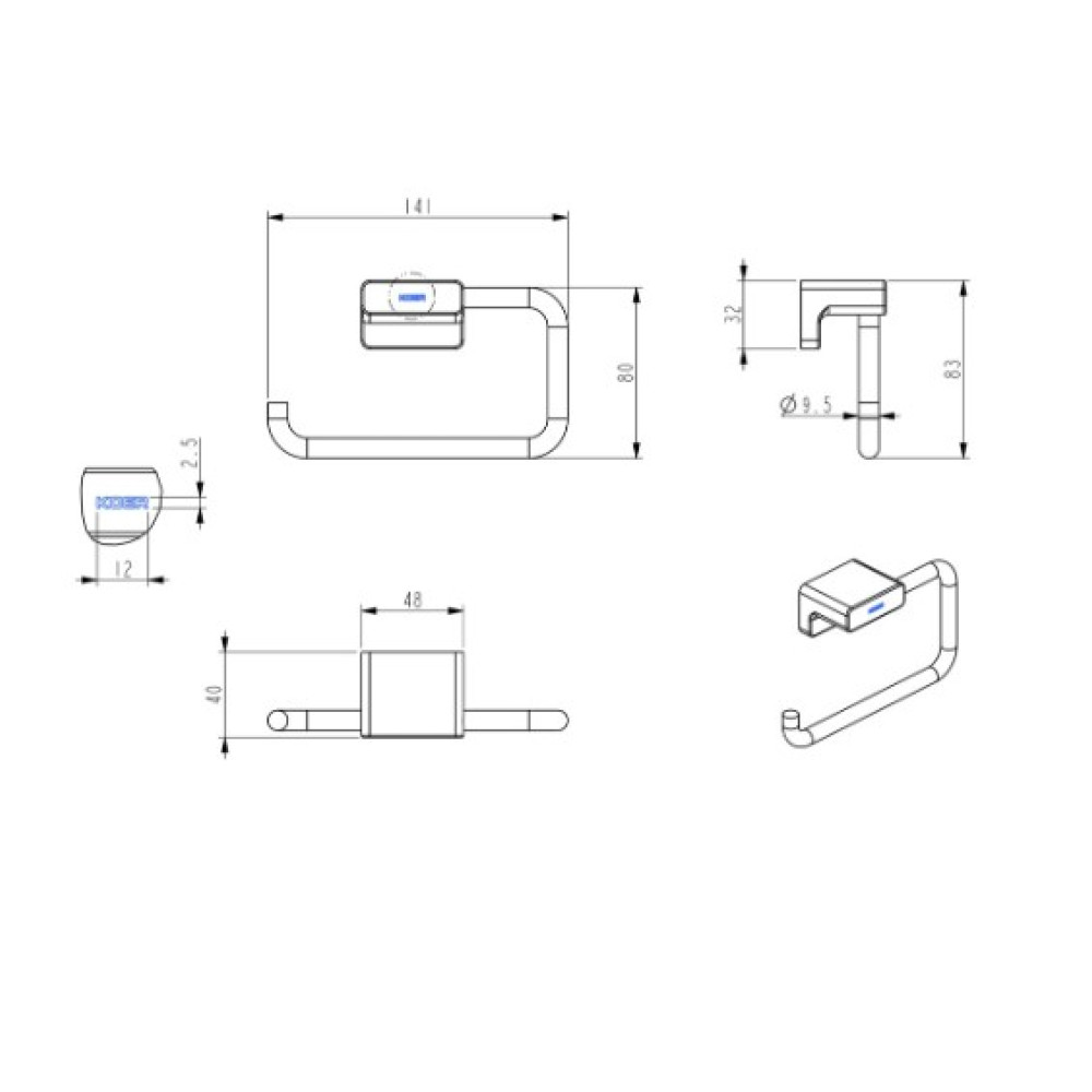 Держатель для туалетной бумаги Koer AS-0107-07 графит (KR6184)
