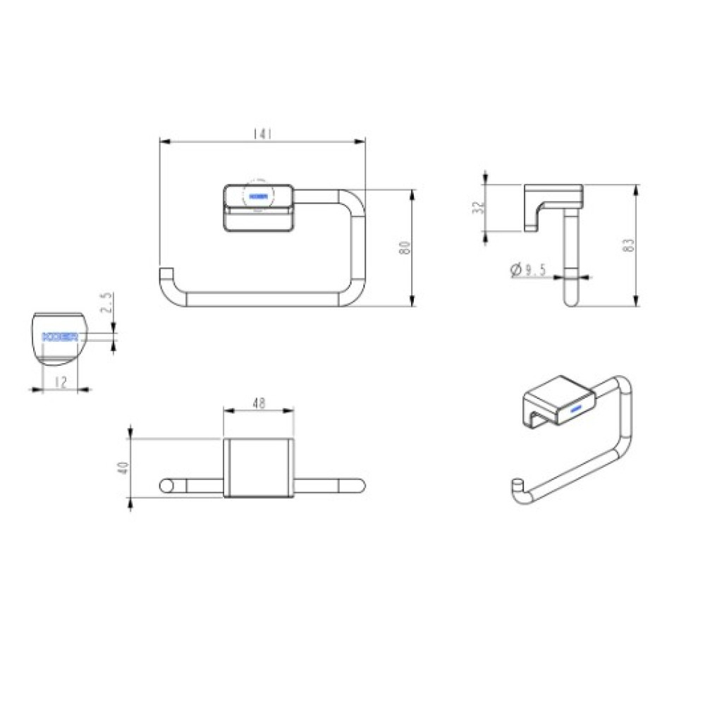 Держатель для туалетной бумаги Koer AS-0107-01 хром (KR6185)