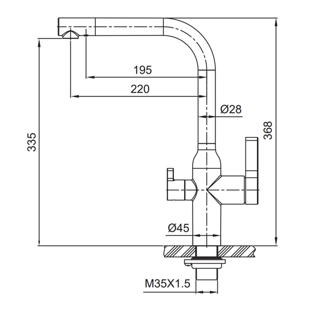 Змішувач для кухні KOER KI-72020-02 (KR4797)