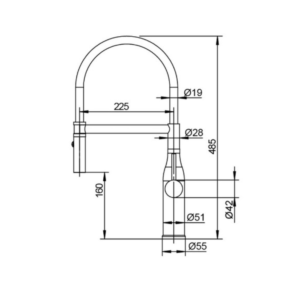 Змішувач для кухні Koer KI-70034-07 (KR5810)
