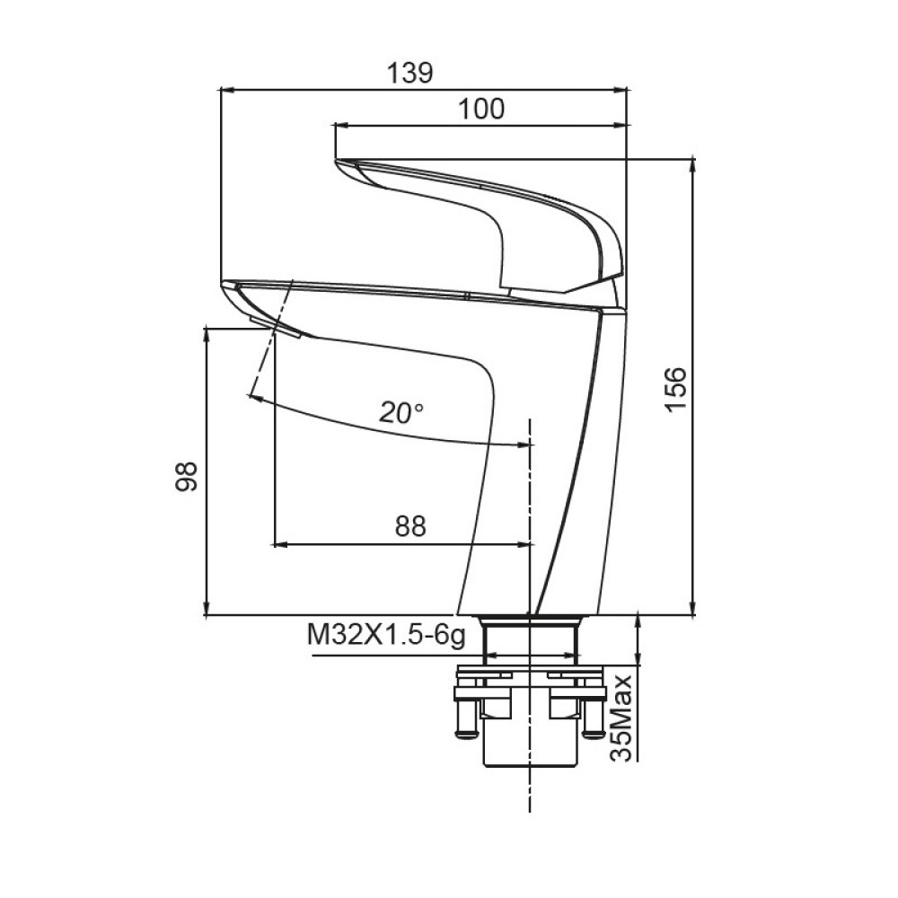 Змішувач для раковини Koer KB-10008-05 (KR3471)