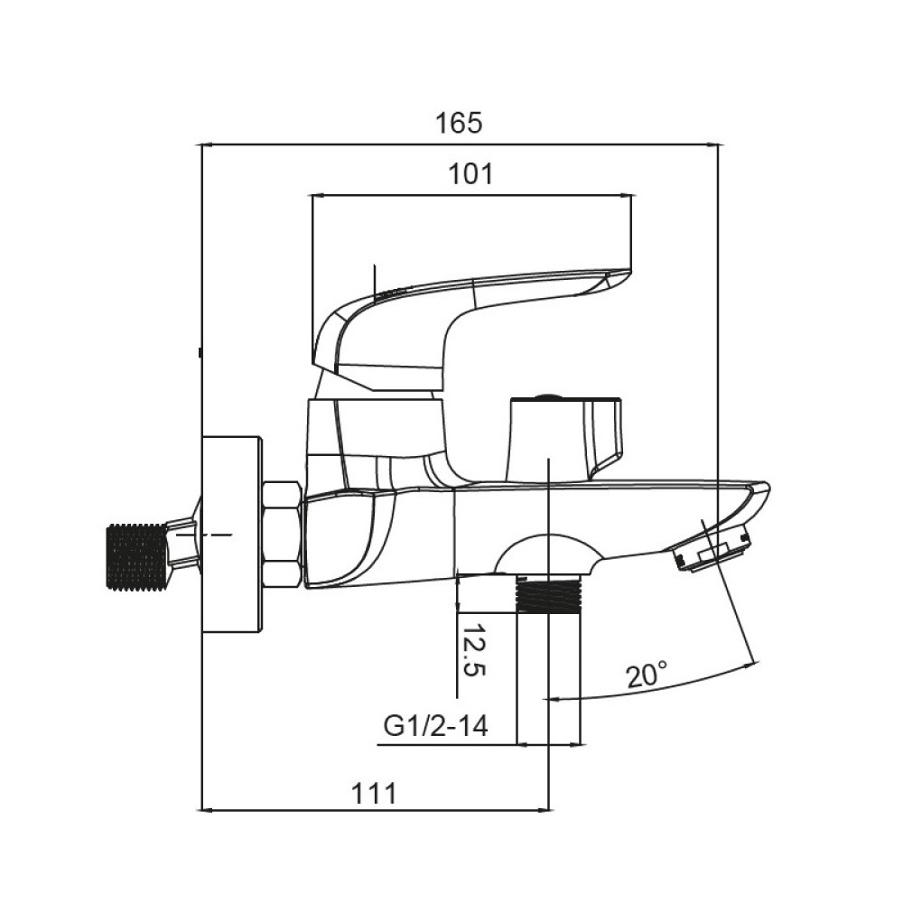 Змішувач для ванни Koer KB-40008-01 (KR3472)