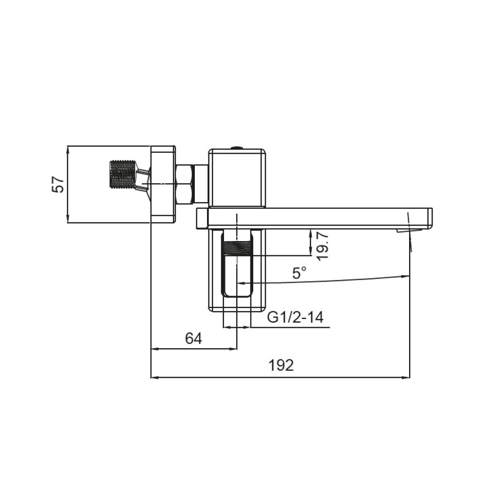 Змішувач для ванни Koer KB-41009-05 (KR3503)