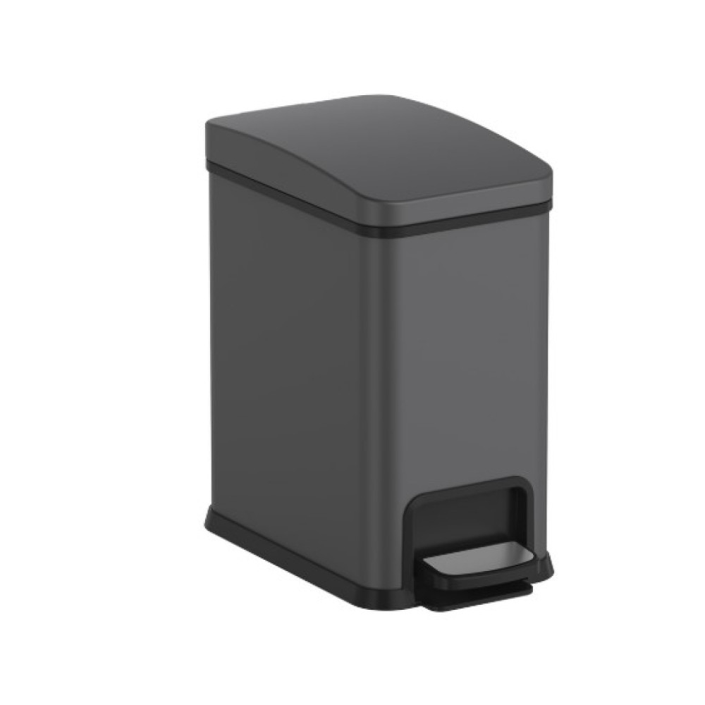 Мусорное ведро Koer TC-010108-07 с плавным закрытием, прямоугольное, 8 л, графит (KR5591)