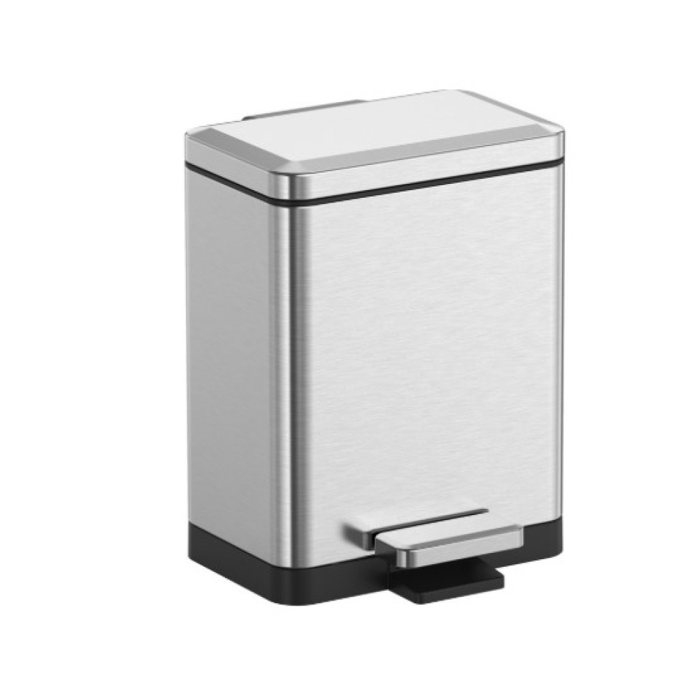 Мусорное ведро Koer TC-010306-02 с плавным закрытием, прямоугольное, 6 л, нержавейка (KR5600)