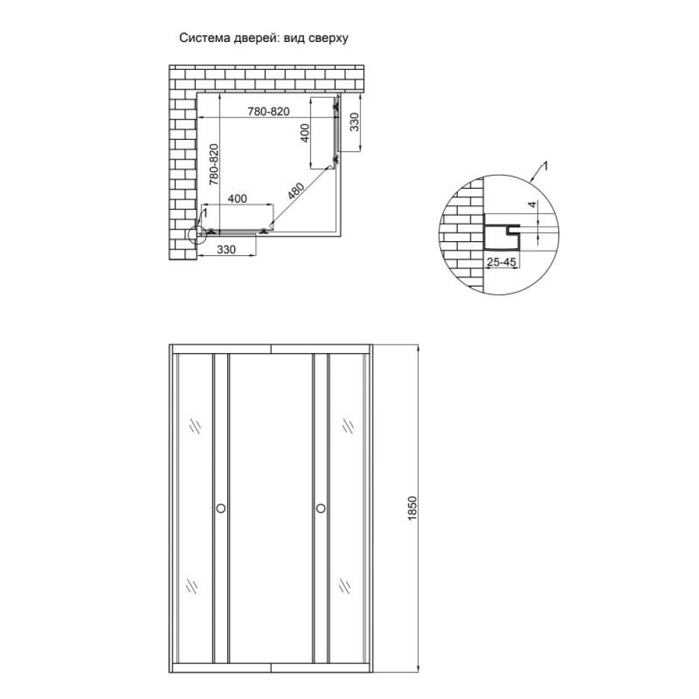 Душова кабіна Lidz Wawel SC80x80.SAT.LOW.FR LWASC8080SATLOWFR2 SD00047620