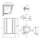 Душова кабіна Lidz Wieza SC80x80.SAT.HIGH.L, скло Linie 4 мм + піддон з панеллю Kupala